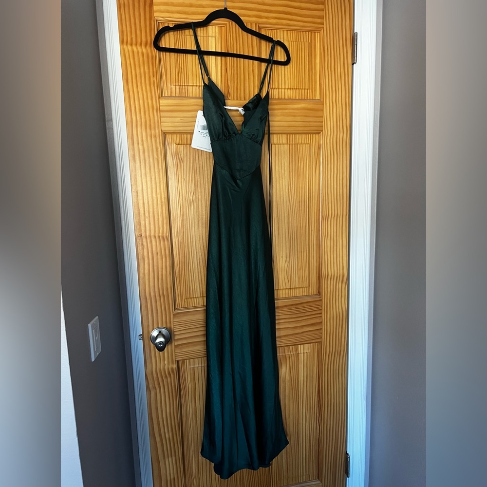 Emerald green Hello Molly Satin Dress